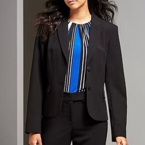 Calvin Klein women's black two-button lined blazer Size 4